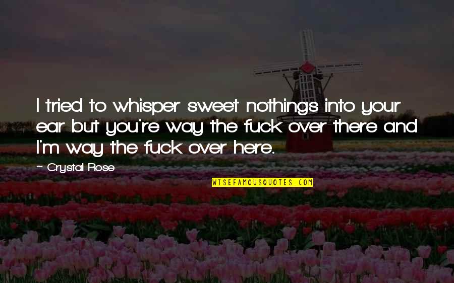 Whisper Sweet Nothings In My Ear Quotes By Crystal Rose: I tried to whisper sweet nothings into your