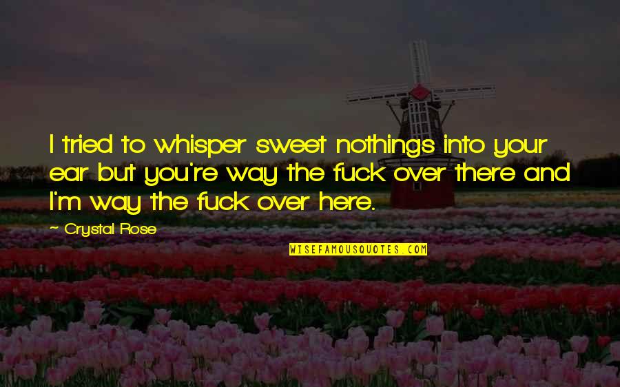 Whisper Sweet Nothings Quotes By Crystal Rose: I tried to whisper sweet nothings into your Whisper Sweet Nothings Quotes By Crystal Rose: I tried to whisper sweet nothings into your