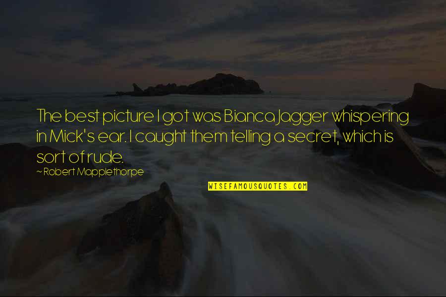 Whispering In My Ear Quotes By Robert Mapplethorpe: The best picture I got was Bianca Jagger