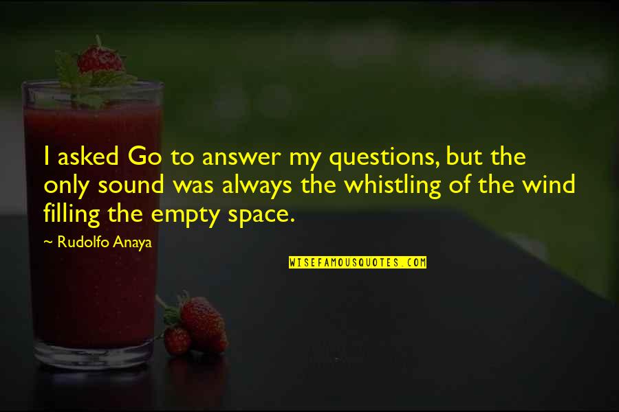 Whistling Quotes By Rudolfo Anaya: I asked Go to answer my questions, but