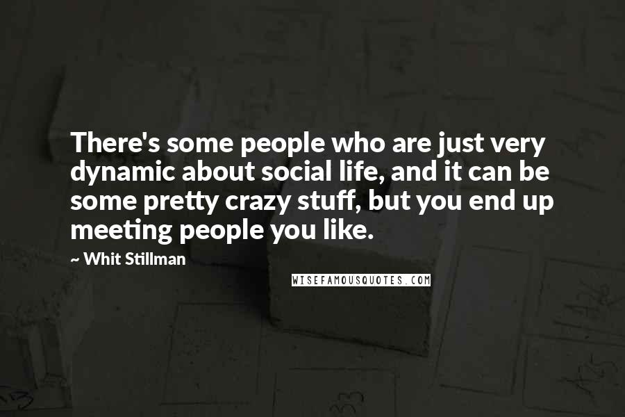 Whit Stillman quotes: There's some people who are just very dynamic about social life, and it can be some pretty crazy stuff, but you end up meeting people you like.