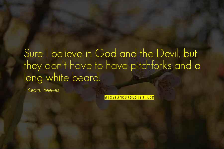 White Beard Quotes By Keanu Reeves: Sure I believe in God and the Devil,