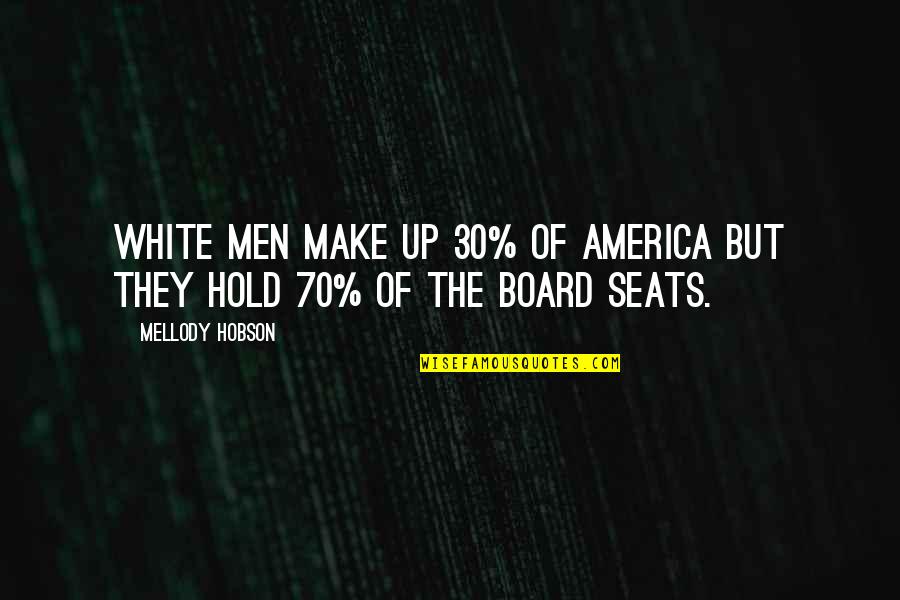 White Board Quotes By Mellody Hobson: White men make up 30% of America but