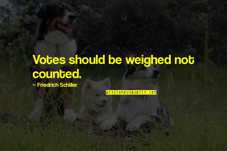 White Dogs Quotes By Friedrich Schiller: Votes should be weighed not counted.