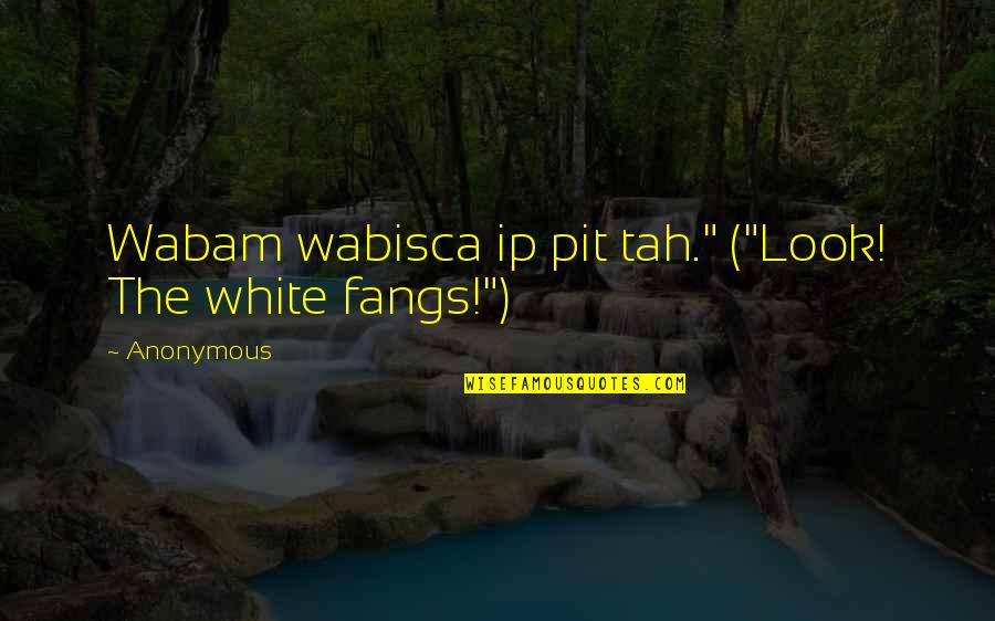 White Fangs Quotes By Anonymous: Wabam wabisca ip pit tah." ("Look! The white