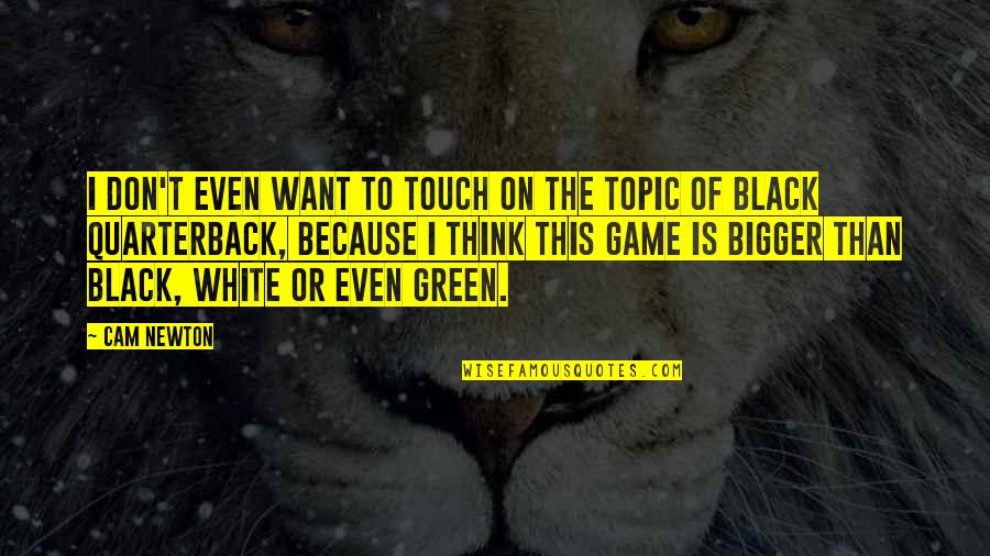 White Game Quotes By Cam Newton: I don't even want to touch on the White Game Quotes By Cam Newton: I don't even want to touch on the