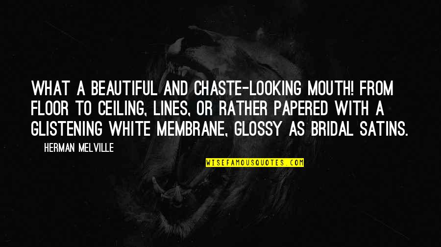 White Is Beautiful Quotes By Herman Melville: What a beautiful and chaste-looking mouth! from floor