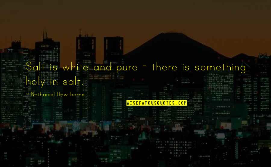 White Is Pure Quotes By Nathaniel Hawthorne: Salt is white and pure - there is