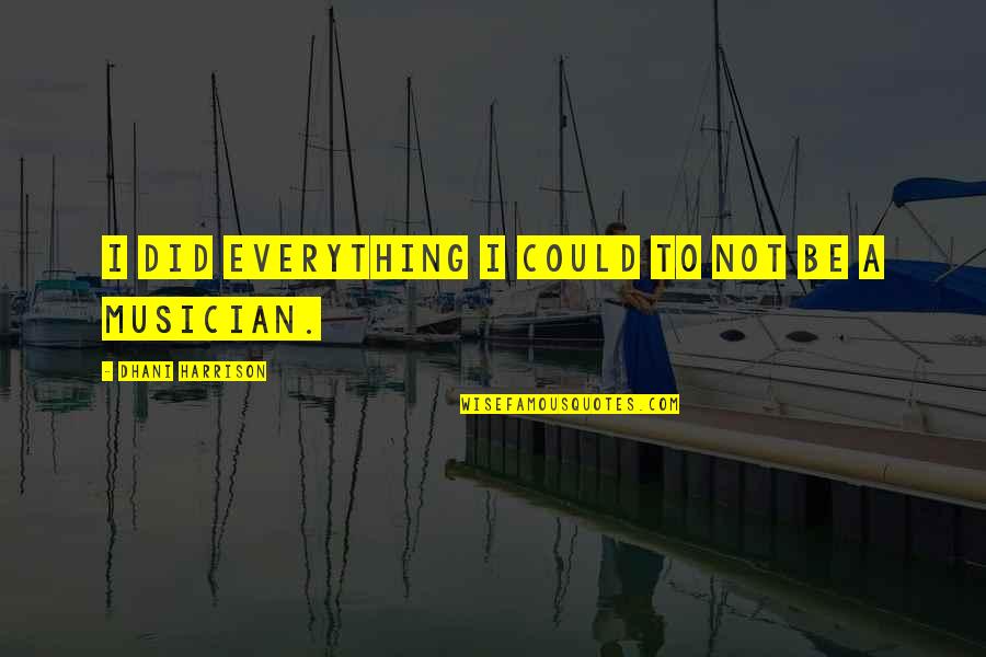 White Jasmine Quotes By Dhani Harrison: I did everything I could to not be