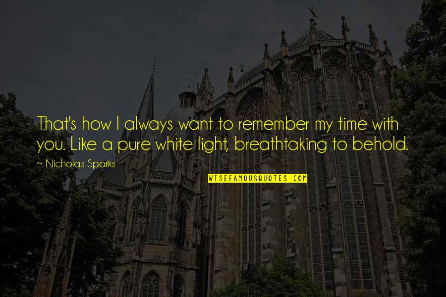 White Light Quotes By Nicholas Sparks: That's how I always want to remember my