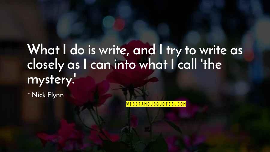 White Linen Quotes By Nick Flynn: What I do is write, and I try