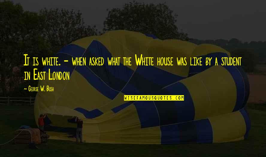 White London Quotes By George W. Bush: It is white. - when asked what the