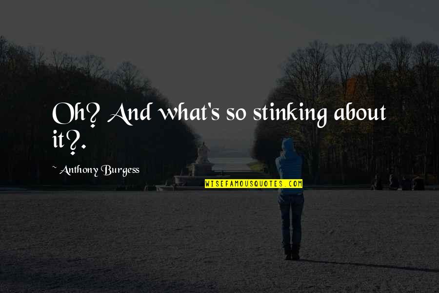 Whitecloud Quotes By Anthony Burgess: Oh? And what's so stinking about it?.