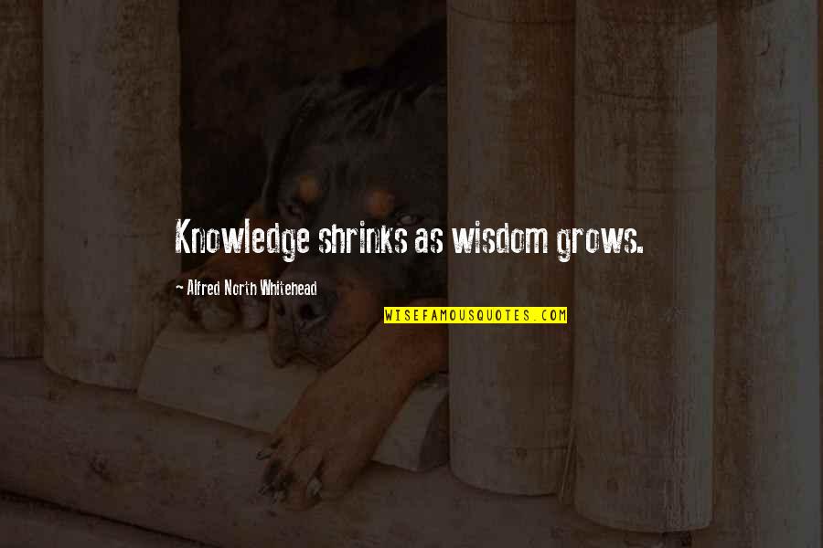 Whitehead Alfred North Quotes By Alfred North Whitehead: Knowledge shrinks as wisdom grows.