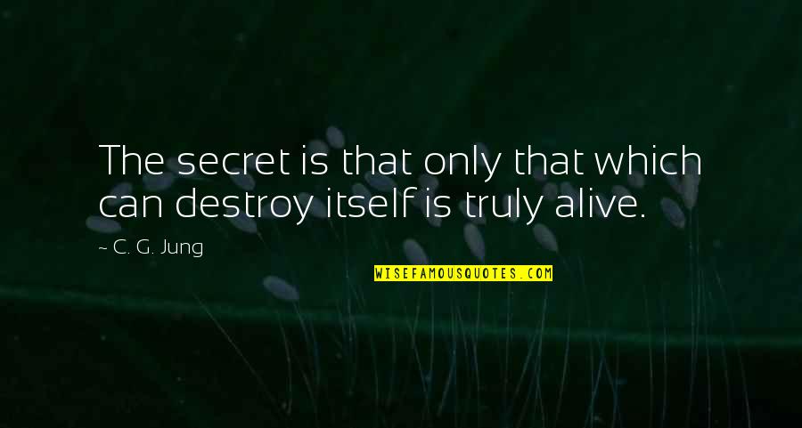 Whitey Duvall Quotes By C. G. Jung: The secret is that only that which can