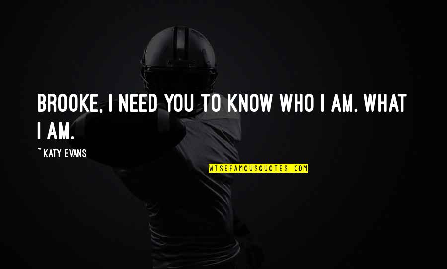 Who Am I To You Quotes By Katy Evans: Brooke, I need you to know who I