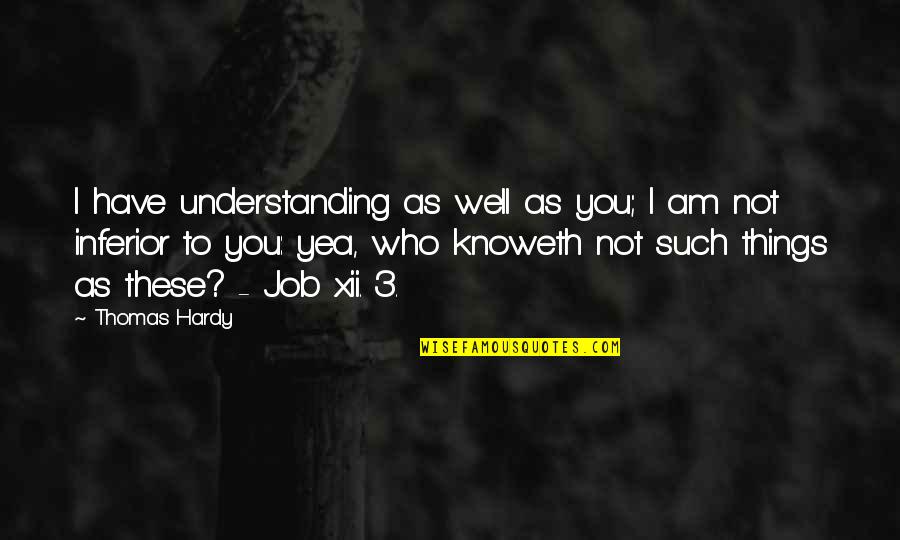 Who Am I To You Quotes By Thomas Hardy: I have understanding as well as you; I