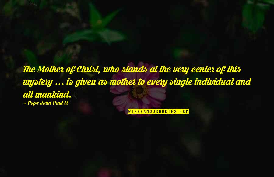 Who Christ Is Quotes By Pope John Paul II: The Mother of Christ, who stands at the Who Christ Is Quotes By Pope John Paul II: The Mother of Christ, who stands at the