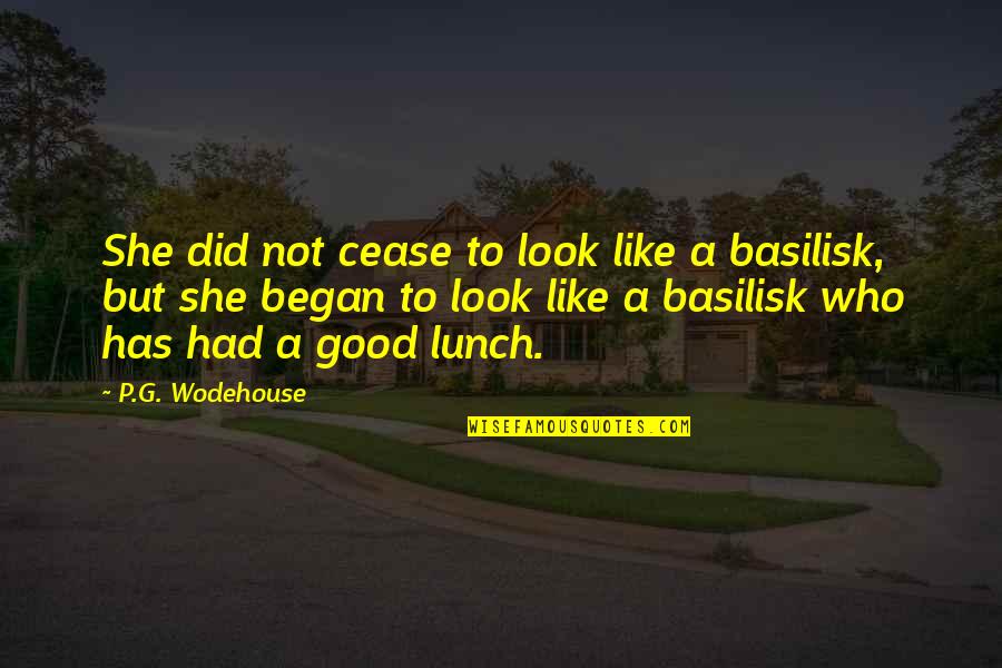 Who Has Good Quotes By P.G. Wodehouse: She did not cease to look like a