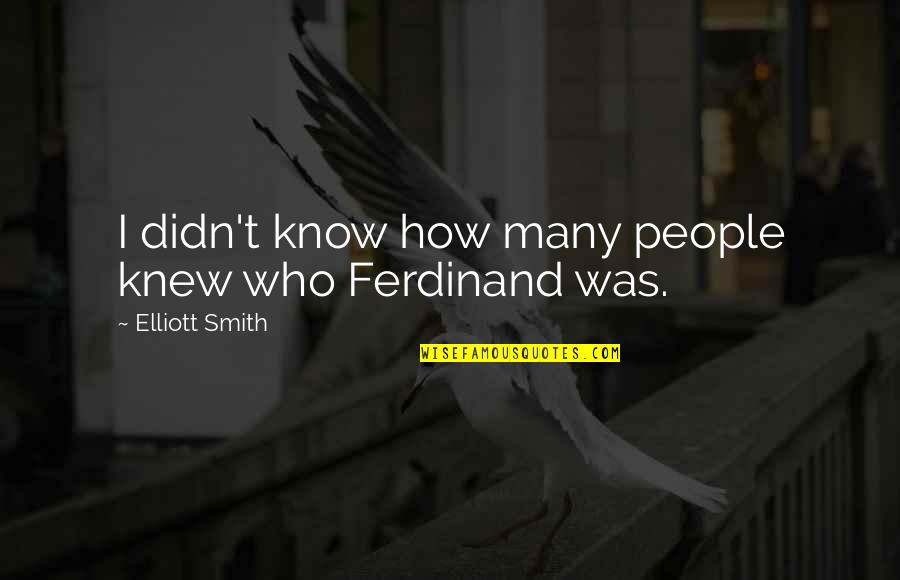 Who Knew Quotes By Elliott Smith: I didn't know how many people knew who Who Knew Quotes By Elliott Smith: I didn't know how many people knew who