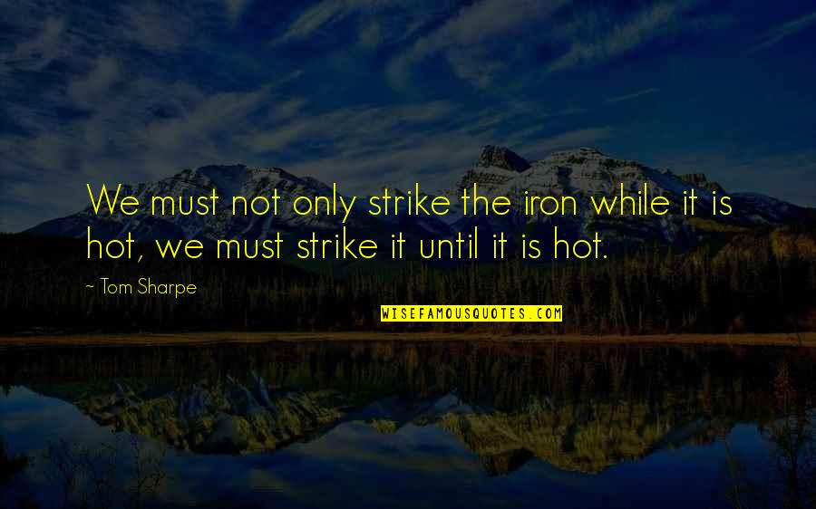 Who Said Be Stubborn About Your Goals Quotes By Tom Sharpe: We must not only strike the iron while