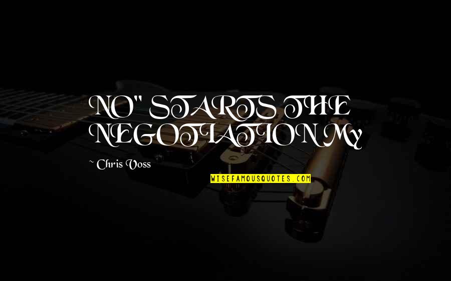 Who Said It Famous Quotes By Chris Voss: NO" STARTS THE NEGOTIATION My