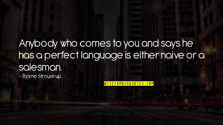 Who Says You Are Not Perfect Quotes By Bjarne Stroustrup: Anybody who comes to you and says he