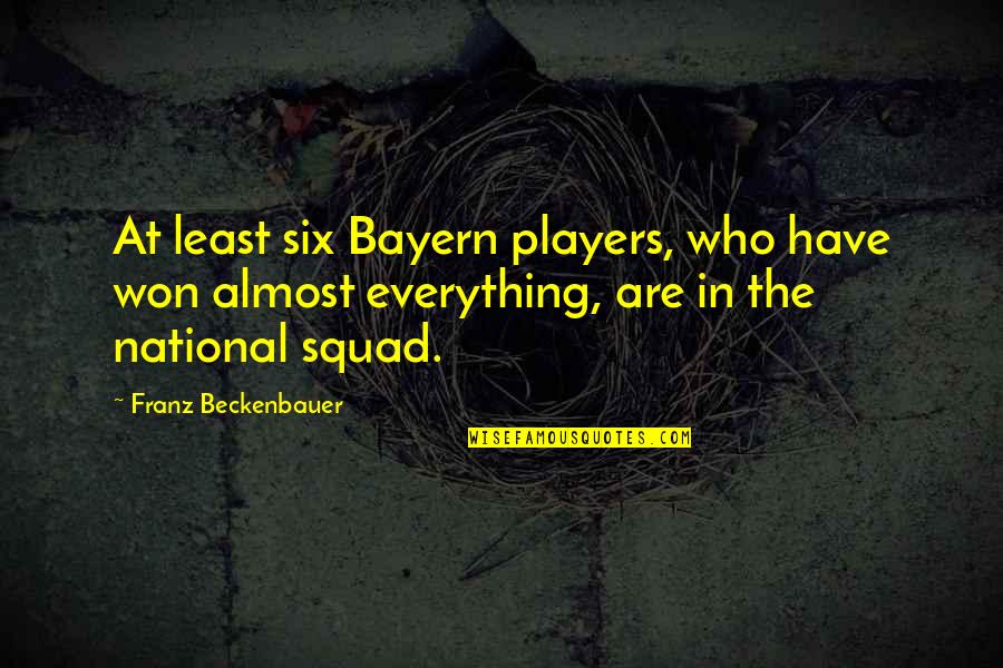 Who Won Quotes By Franz Beckenbauer: At least six Bayern players, who have won