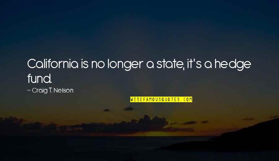 Who You Hang Around Quotes By Craig T. Nelson: California is no longer a state, it's a