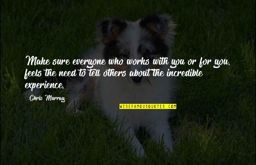 Who You Need Quotes By Chris Murray: Make sure everyone who works with you or Who You Need Quotes By Chris Murray: Make sure everyone who works with you or