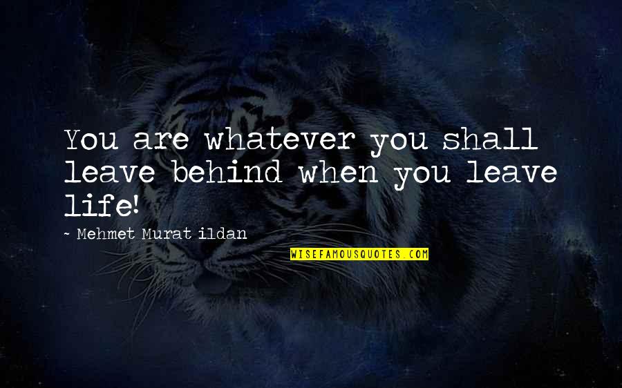 Who You Really Are Quotes By Mehmet Murat Ildan: You are whatever you shall leave behind when