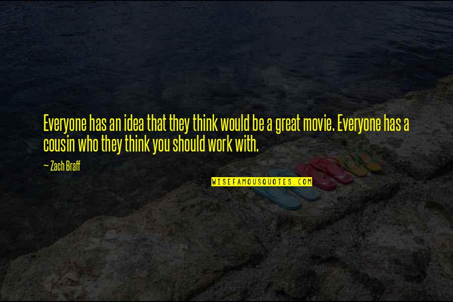 Who You Work With Quotes By Zach Braff: Everyone has an idea that they think would