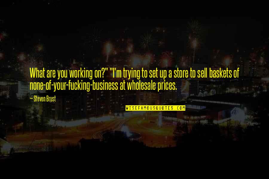 Wholesale Business Quotes By Steven Brust: What are you working on?" "I'm trying to