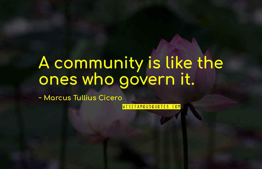 Wholetones Quotes By Marcus Tullius Cicero: A community is like the ones who govern Wholetones Quotes By Marcus Tullius Cicero: A community is like the ones who govern