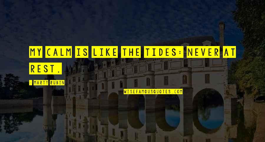 Wholy Bagel Quotes By Marty Rubin: My calm is like the tides: never at