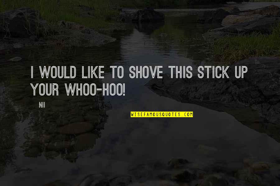 Whoo Quotes By NII: I would like to shove this stick up