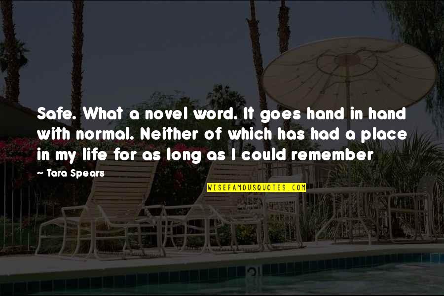 Whoomp Quotes By Tara Spears: Safe. What a novel word. It goes hand Whoomp Quotes By Tara Spears: Safe. What a novel word. It goes hand