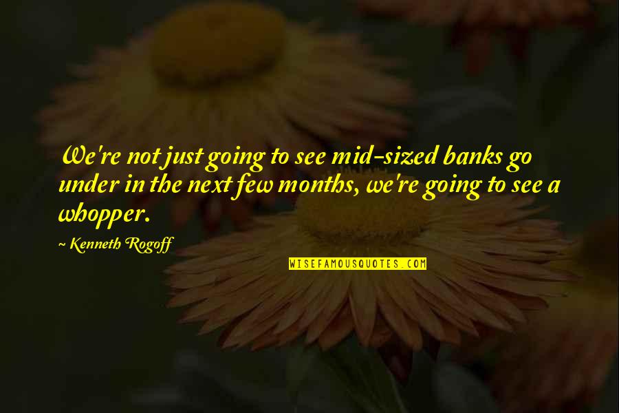 Whopper Quotes By Kenneth Rogoff: We're not just going to see mid-sized banks Whopper Quotes By Kenneth Rogoff: We're not just going to see mid-sized banks