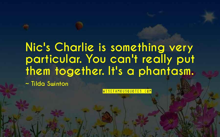 Whore Friends Quotes By Tilda Swinton: Nic's Charlie is something very particular. You can't