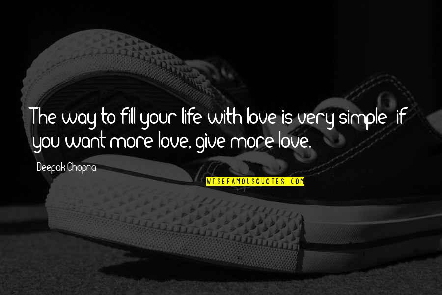 Whored Quotes By Deepak Chopra: The way to fill your life with love