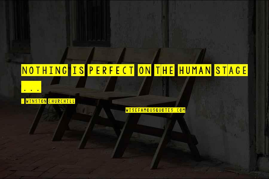 Whorina Quotes By Winston Churchill: Nothing is perfect on the human stage ...