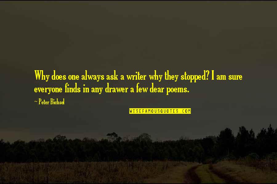 Why Ask Why Quotes By Peter Bichsel: Why does one always ask a writer why