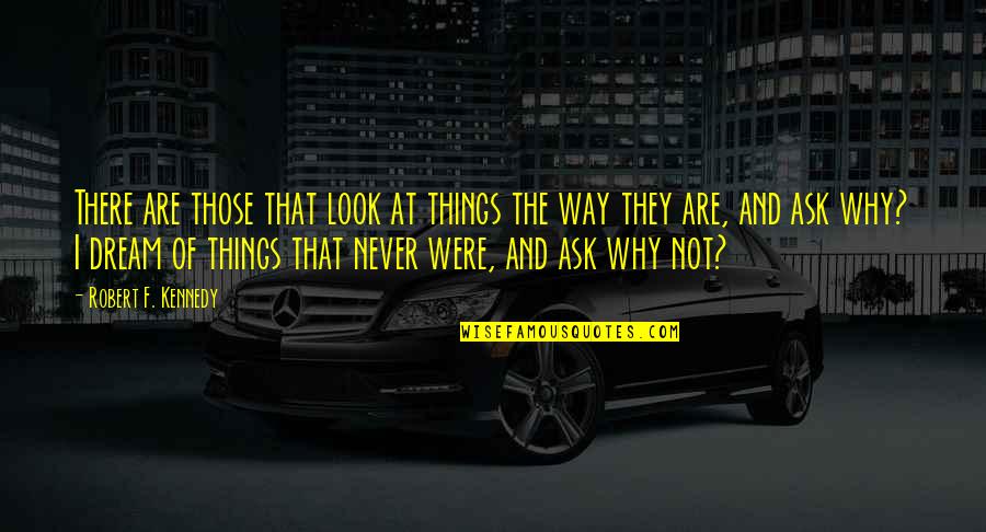 Why Ask Why Quotes By Robert F. Kennedy: There are those that look at things the