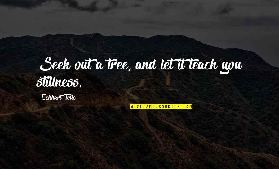 Why Can't We Just Be Together Quotes By Eckhart Tolle: Seek out a tree, and let it teach