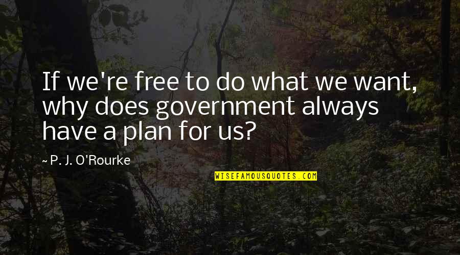 Why Do We Have Quotes By P. J. O'Rourke: If we're free to do what we want,