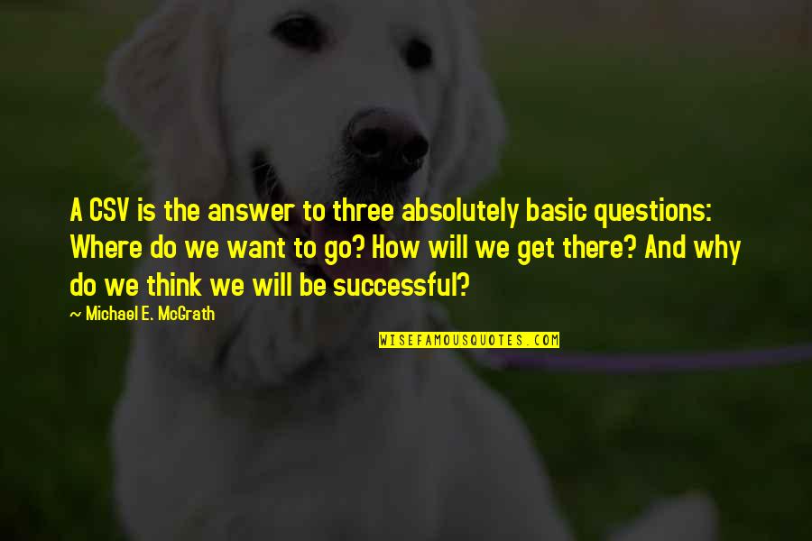 Why Get Three Quotes By Michael E. McGrath: A CSV is the answer to three absolutely Why Get Three Quotes By Michael E. McGrath: A CSV is the answer to three absolutely