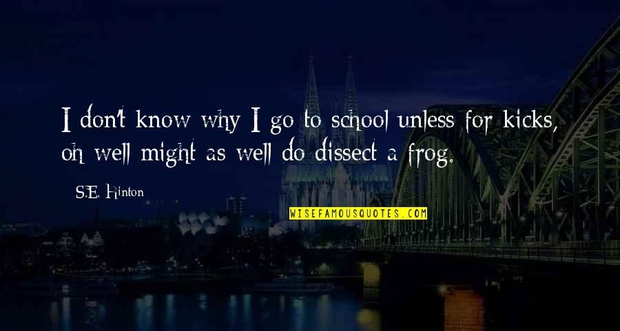 Why Go To School Quotes By S.E. Hinton: I don't know why I go to school