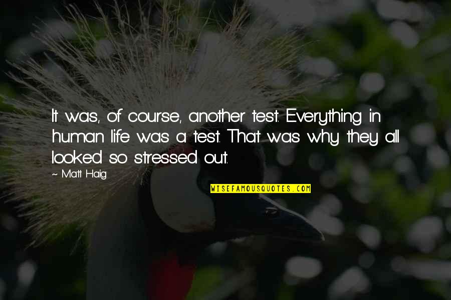 Why In Life Quotes By Matt Haig: It was, of course, another test. Everything in