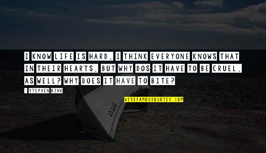 Why In Life Quotes By Stephen King: I know life is hard, I think everyone
