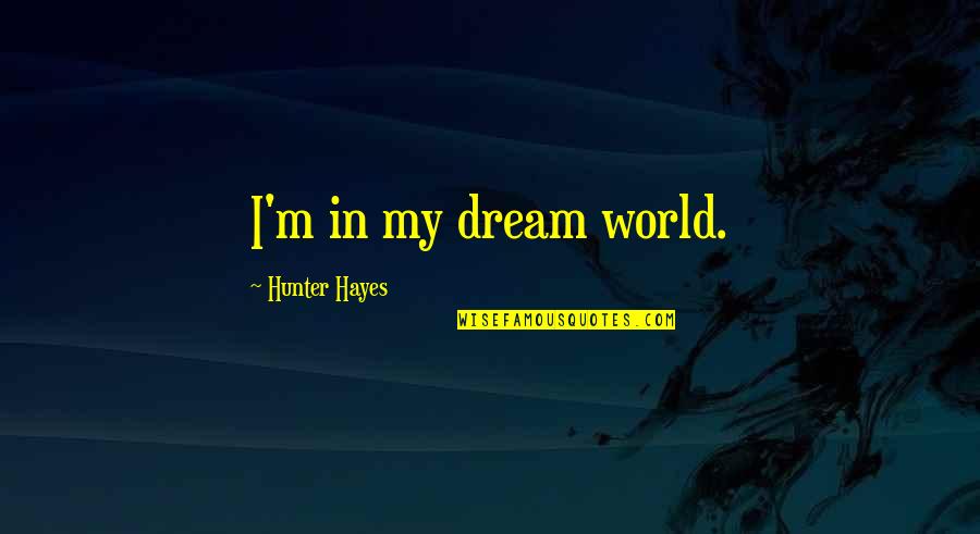 Why Is Forgiveness So Hard Quotes By Hunter Hayes: I'm in my dream world.